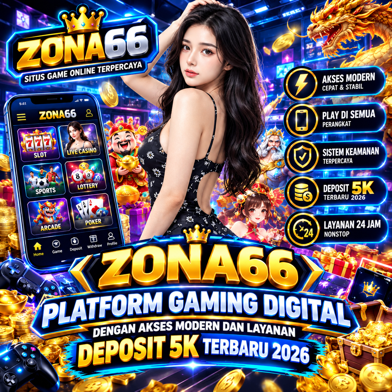 ZONA66 Platform Gaming Digital Deposit 5K 2026
